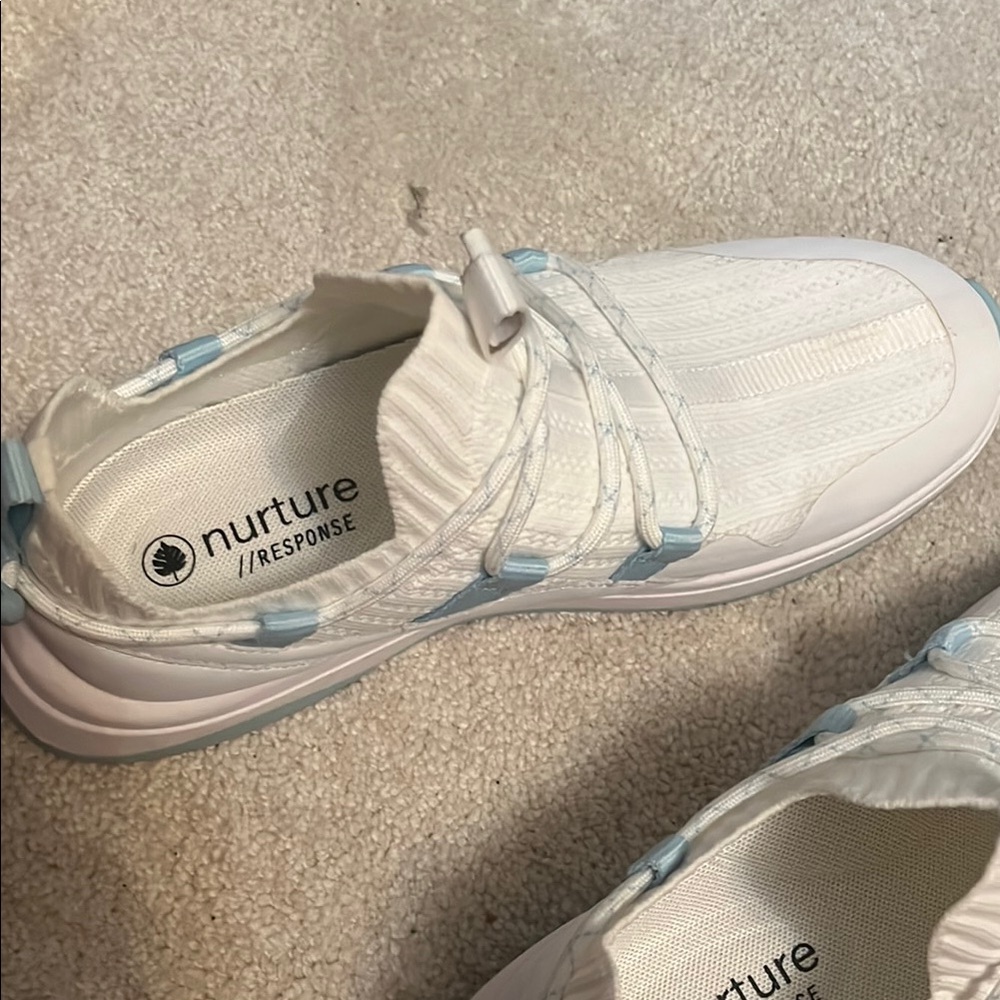 Nurture by Lamaze White and Blue Sneakers with Chunky Sole